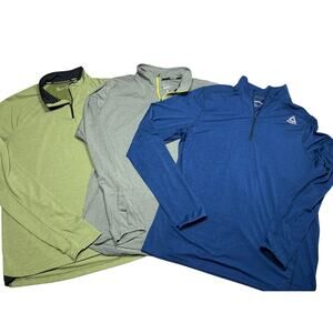 Set 3 men’s athletic 1/4 zip shirts dri-fit Lg under armour Nike Reebok